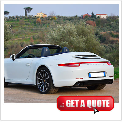 Porsche Carrera 911 Convertible for rent Italy interior